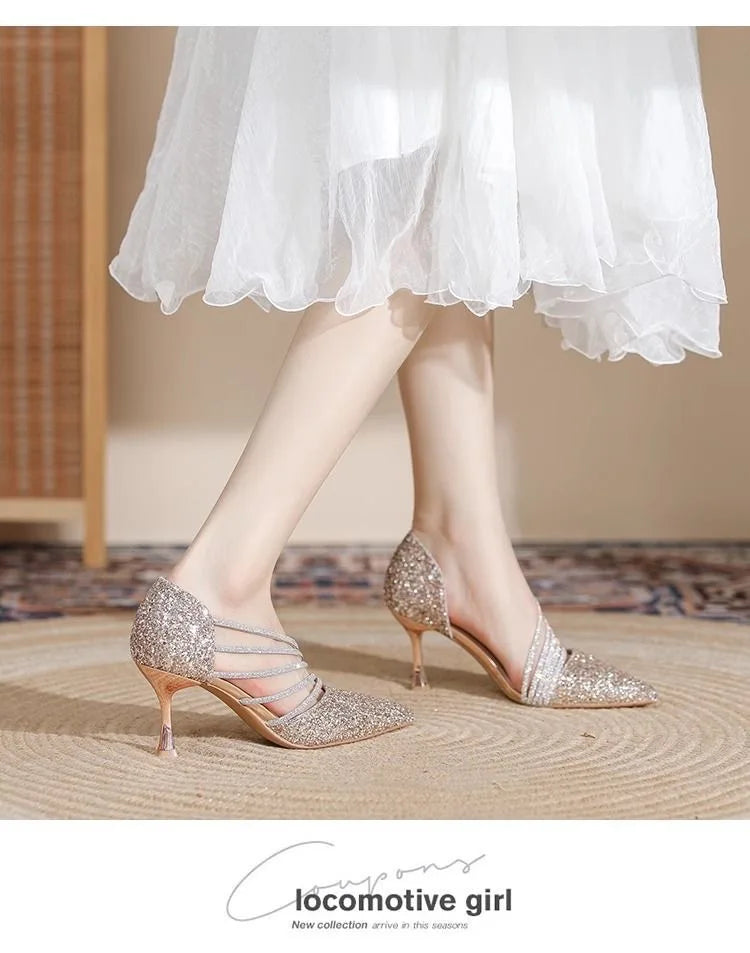 RZSMTYA Glitter Pumps Women