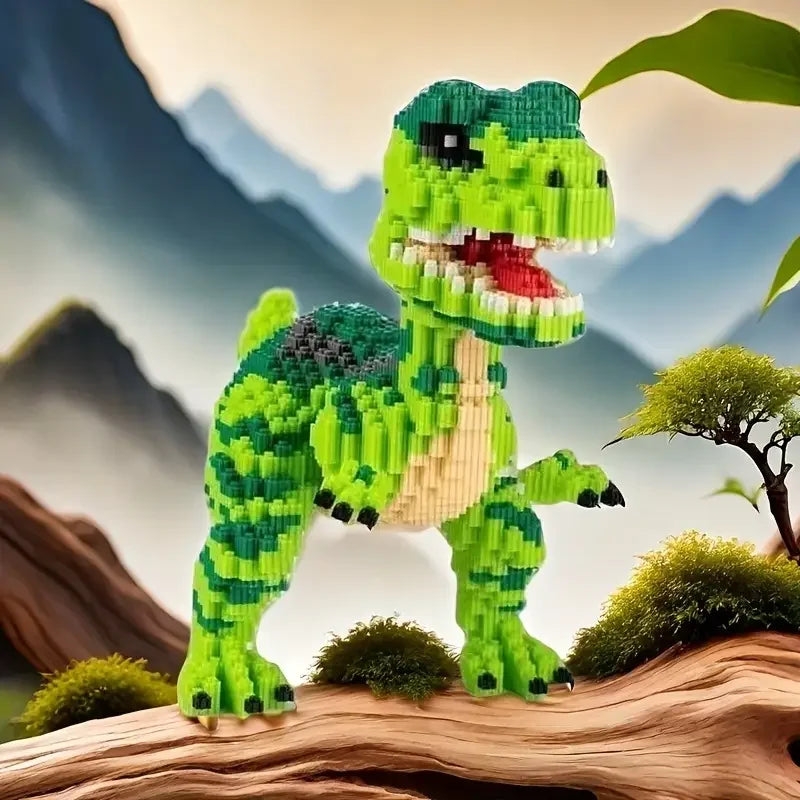 Zöld Dinó Építő Blokkok - Lego Kompatibilis Otthoni Dekoráció és Oktatási Játék Gyerekeknek