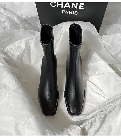 Women's Ankle Boots - Soft Leather High Heel Shoes