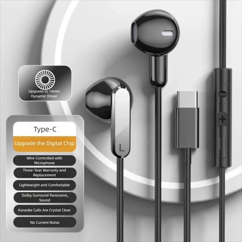 USB-C Fejhallgató Hifi Bass