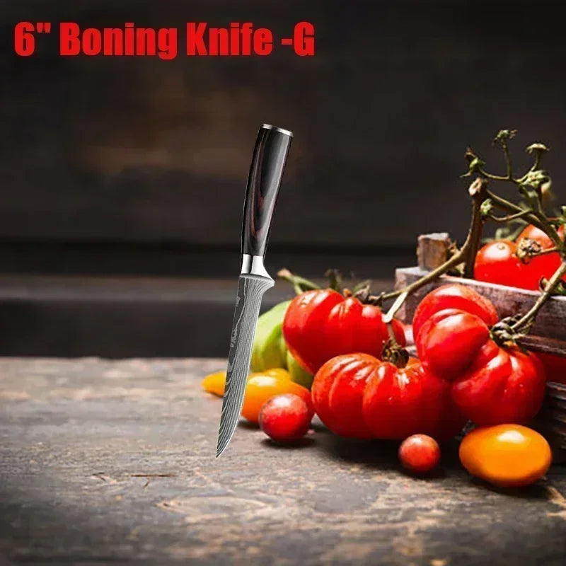 Damascus Konyhakés Éles Santoku