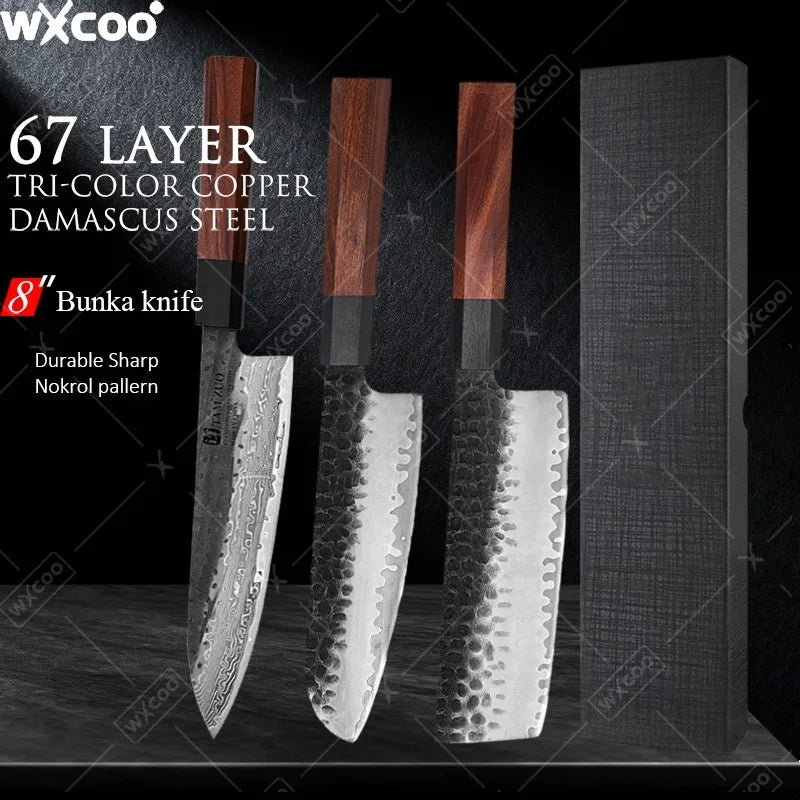 WXCOO Santoku Kés Damascus Pro