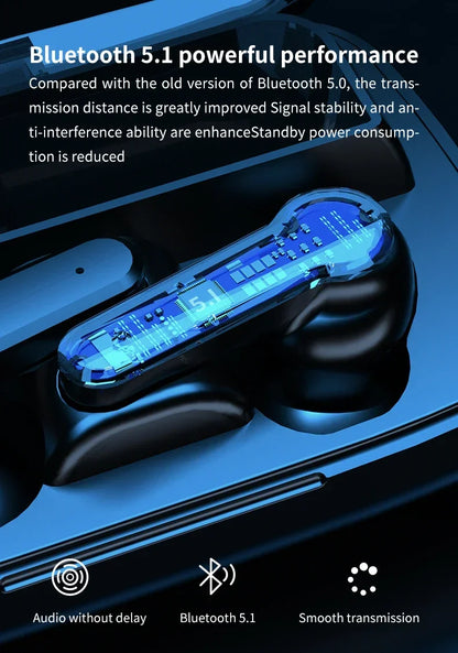 DAMORE M19 Fülhallgató TWS Earphone - Aktív Zajszűrés, Érintéses Vezérlés, Vízálló LED Kijelző Mikrofonnal