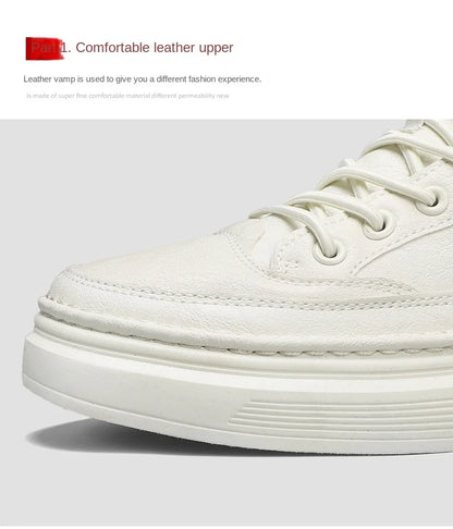 Férfi Téli Bundás Sneaker - Meleg Bőr Casual Cipő Platform Talppal