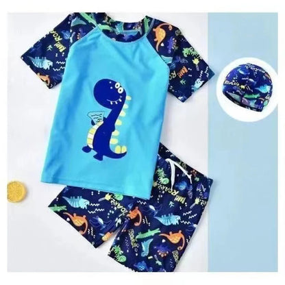 NONECN Jungen-Badeanzug-Set, 3-teilig