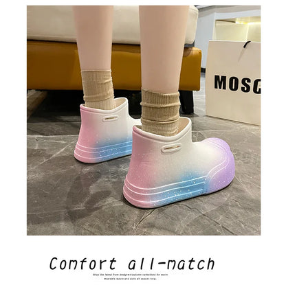 Wasserdichte EVA-Gummistiefel für Damen – Gartenarbeitsschuhe mit dicker Sohle, Regenstiefel