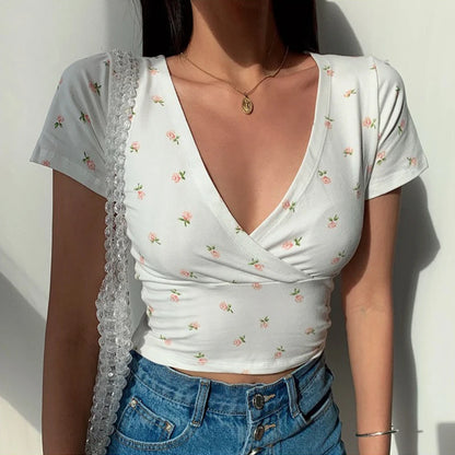 Jeyongzo Crop Top Virágos Női