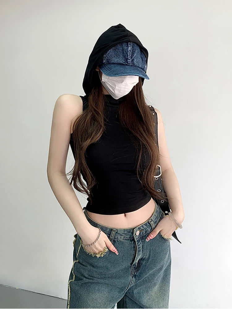 JEYONG Kapucnis Crop Top Női