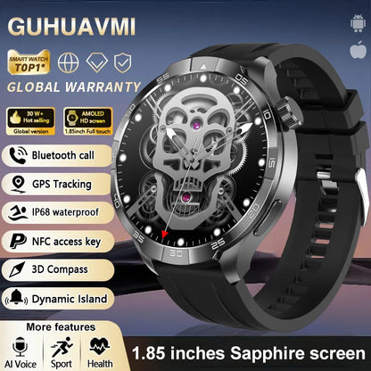 OutdoorTech GPS Sportos Okosóra Férfiaknak - 1,85 Hüvelykes AMOLED Kijelző NFC és HD Hívás IP68 Vízálló