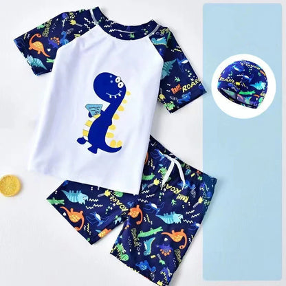 NONECN Jungen-Badeanzug-Set, 3-teilig