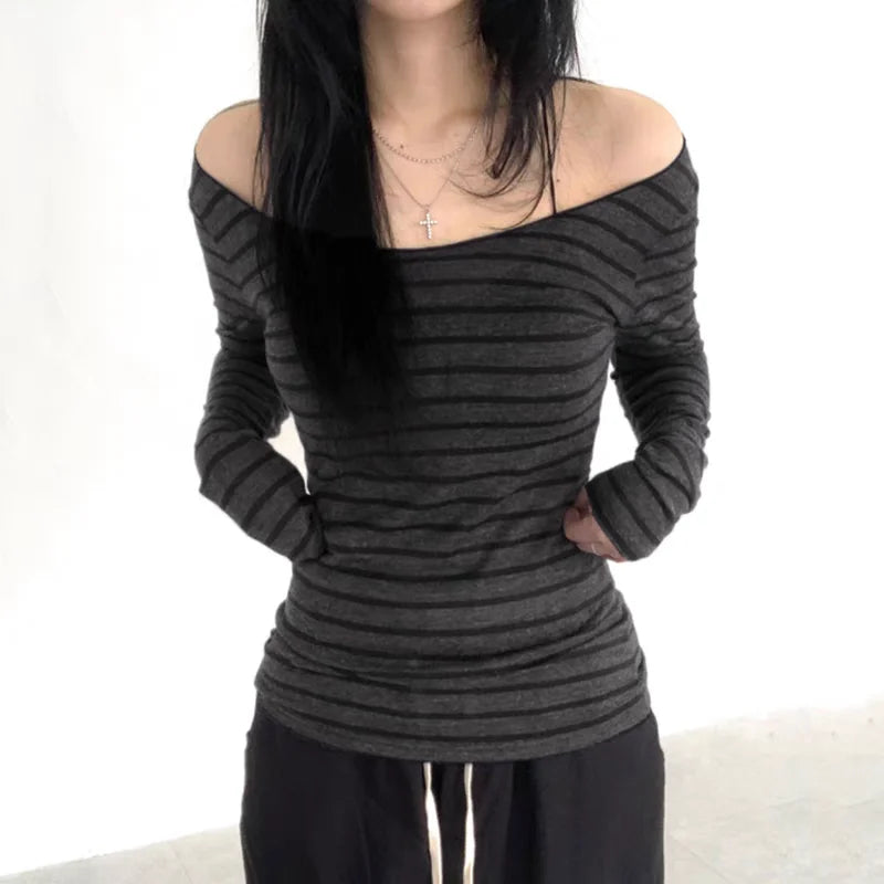 Striped Women's Long Sleeve Top