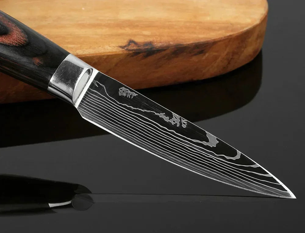 Damascus Konyhakés Éles Santoku