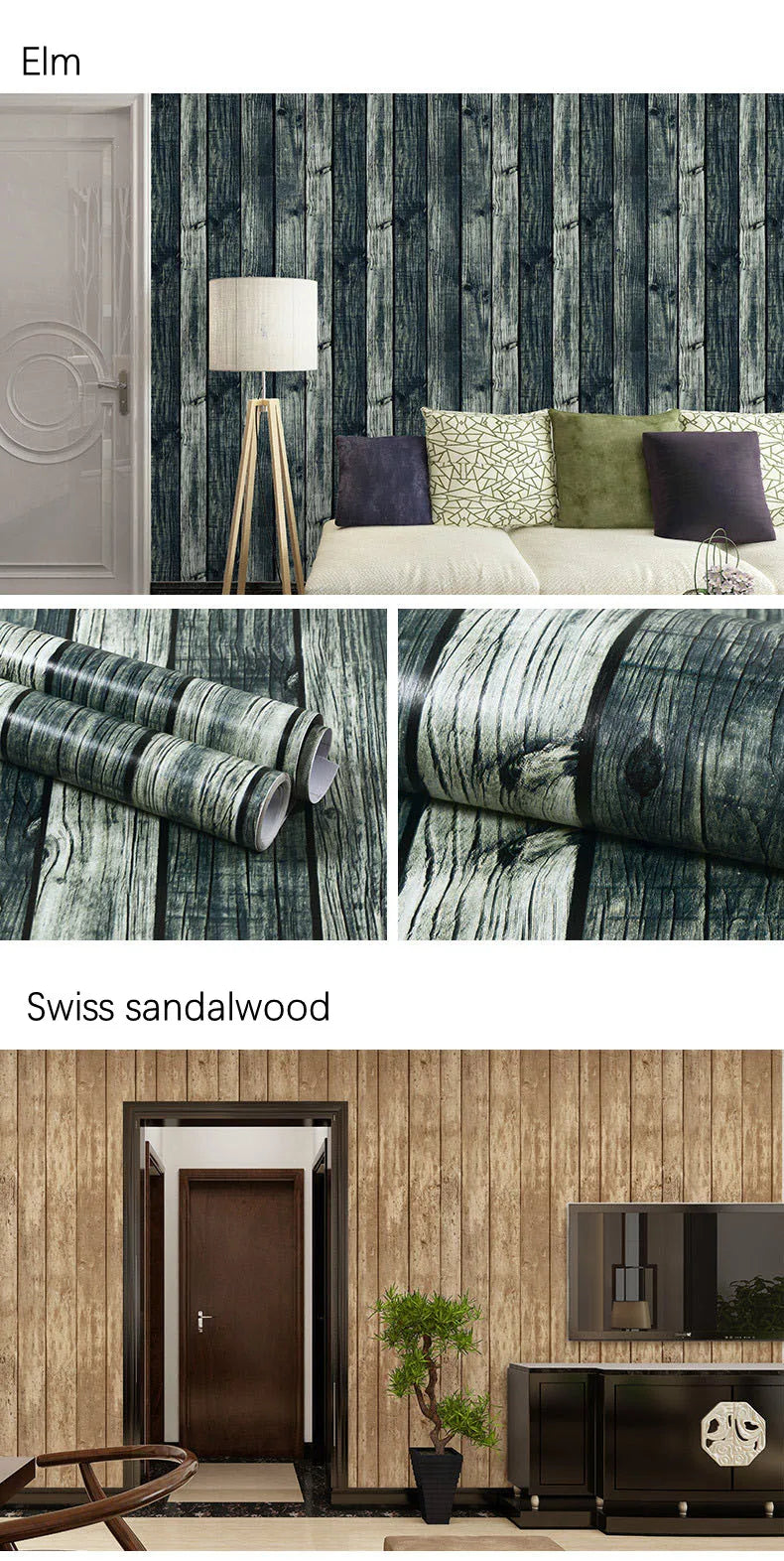 Wood Pattern Self-Adhesive Wall Film