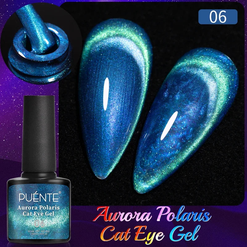Puente Cat Eye Gel Fényes Kék