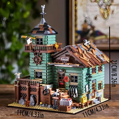 2643 Darabos Horgászkunyhó Építő Szett Lego Kompatibilis - Részletes Óceán Témájú Ház