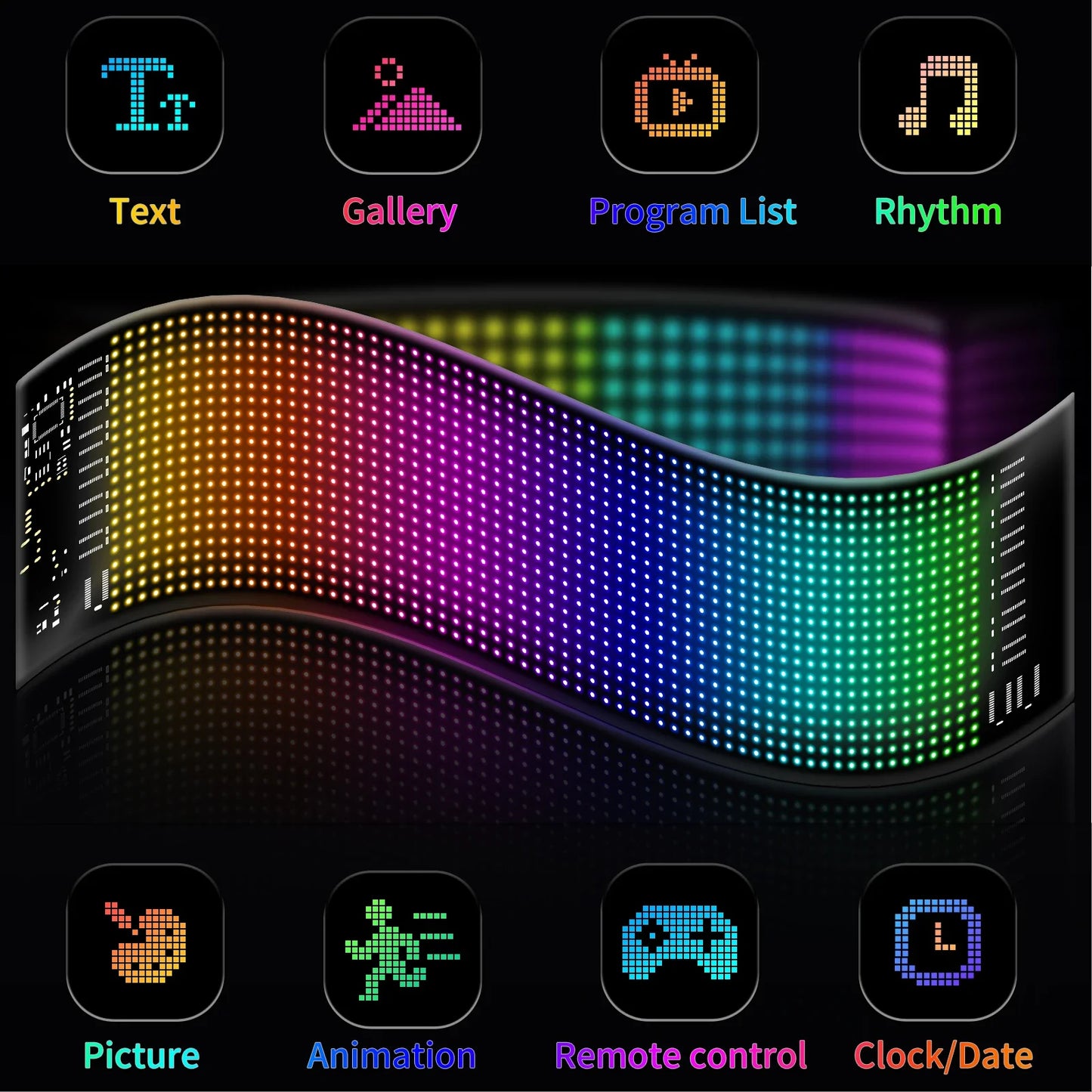 LED Mátrix RGB Szöveg Animáció