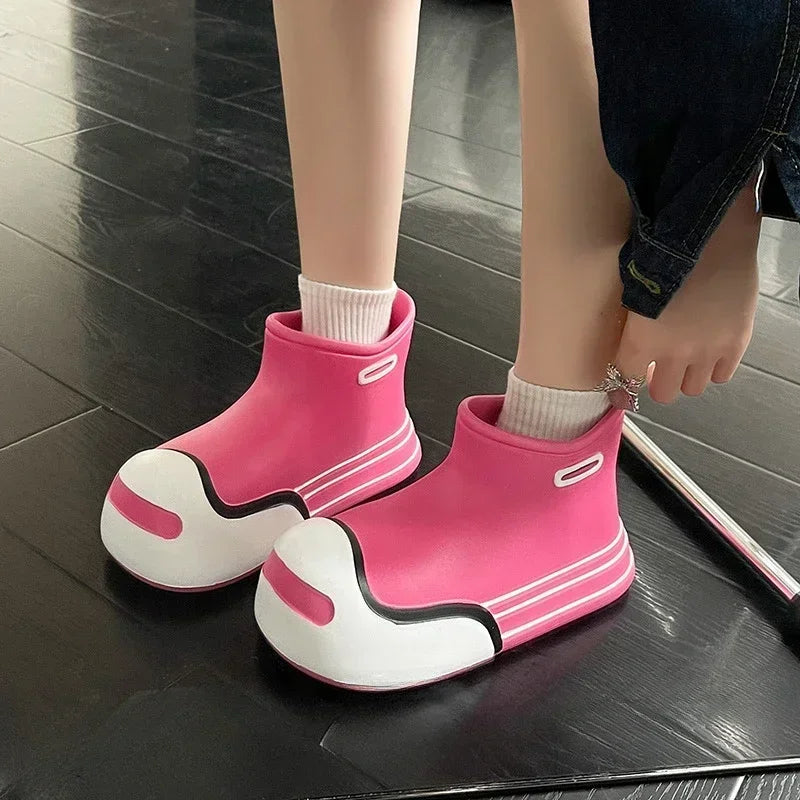 Wasserdichte EVA-Gummistiefel für Damen – Gartenarbeitsschuhe mit dicker Sohle, Regenstiefel
