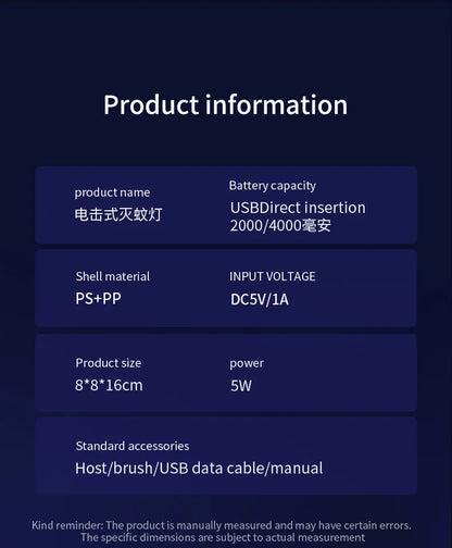 Xiaomi USB Újratölthető Szúnyogirtó Lámpa - Hordozható, Kültéri, Csendes Működés