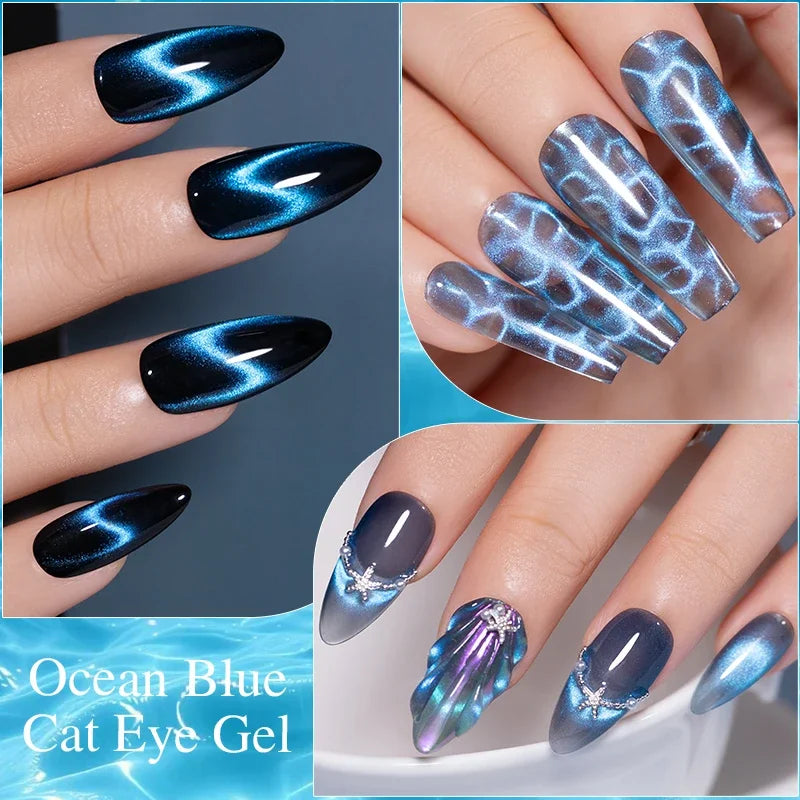 Puente Cat Eye Gel Fényes Kék