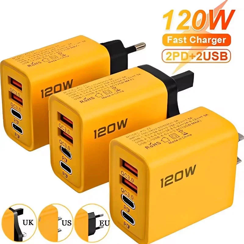 4Portos USB C PD Gyors Töltő