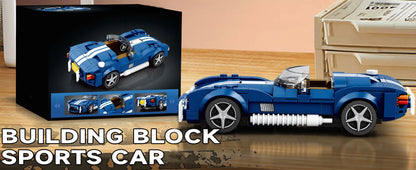 AMAZINGBLOKS 312 Pcs Kék Sport Autó Építő Készlet - Oktató Játék És Asztali Dísz Modell Gyerekeknek