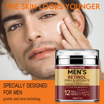 LGRAMER Men's Retinol Firming Face Cream - Hydration and Wrinkle Removal with Collagen for Glowing Skin