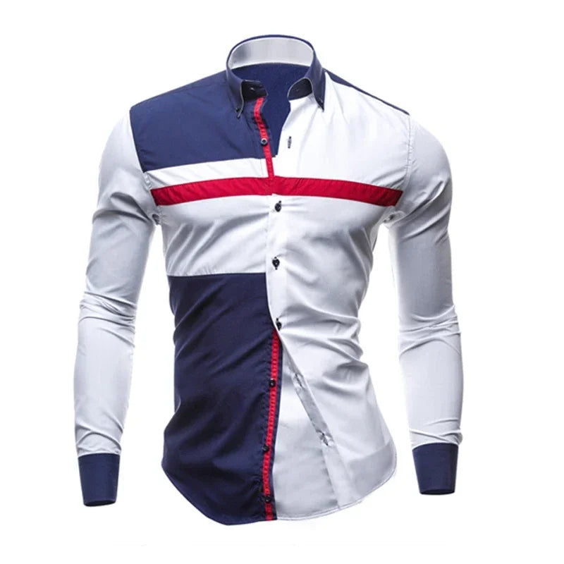 Férfi Ing Slim Fit Csíkos Liva