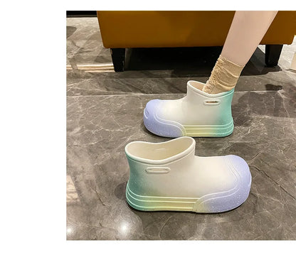 Wasserdichte EVA-Gummistiefel für Damen – Gartenarbeitsschuhe mit dicker Sohle, Regenstiefel