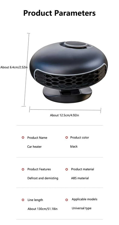 Xiaomi 12V/24V Autós Fűtő-Hűtő 2in1 - 360° Forgás, Gyors Melegítés, Összecsukható