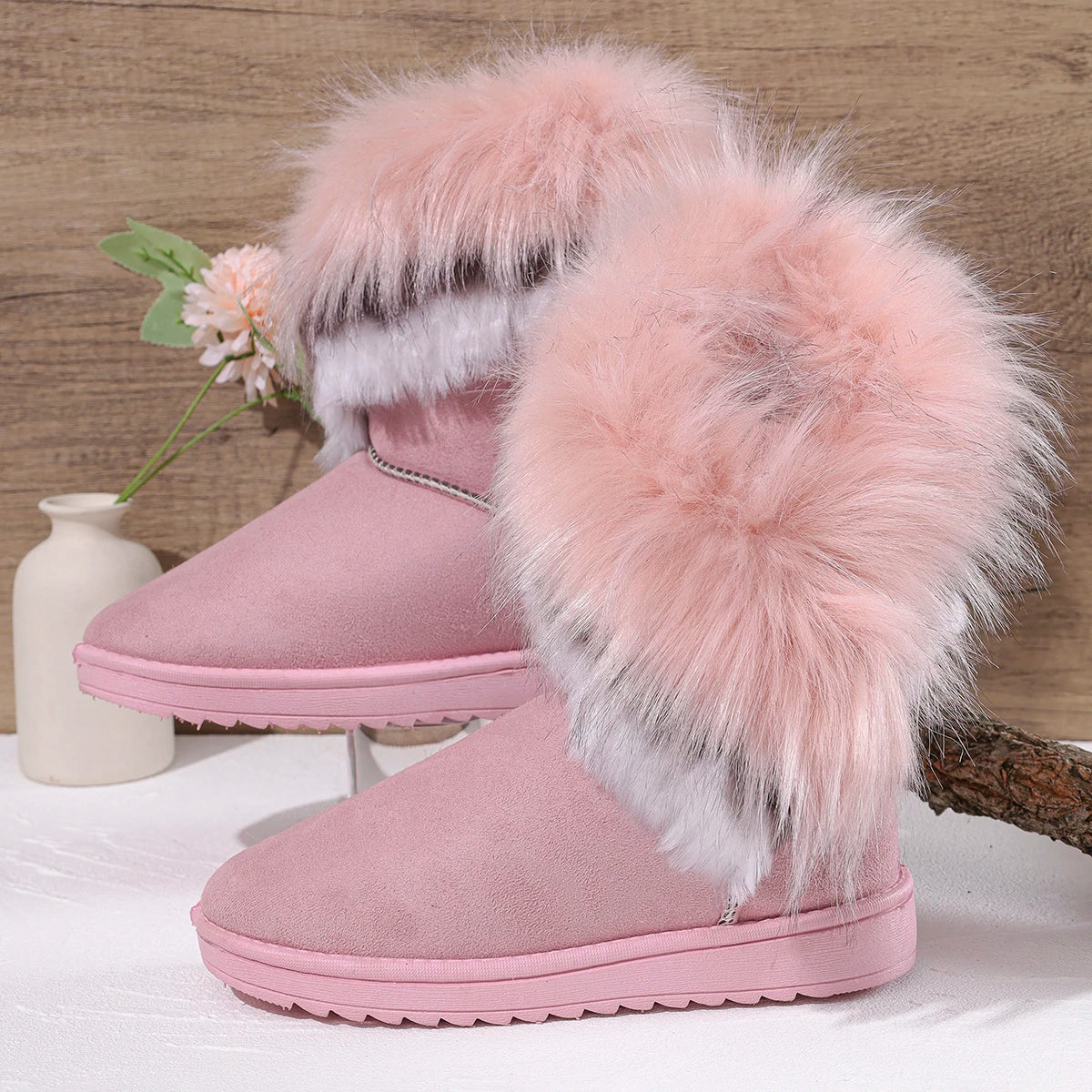 Bequeme Stiefel mit Flockobermaterial