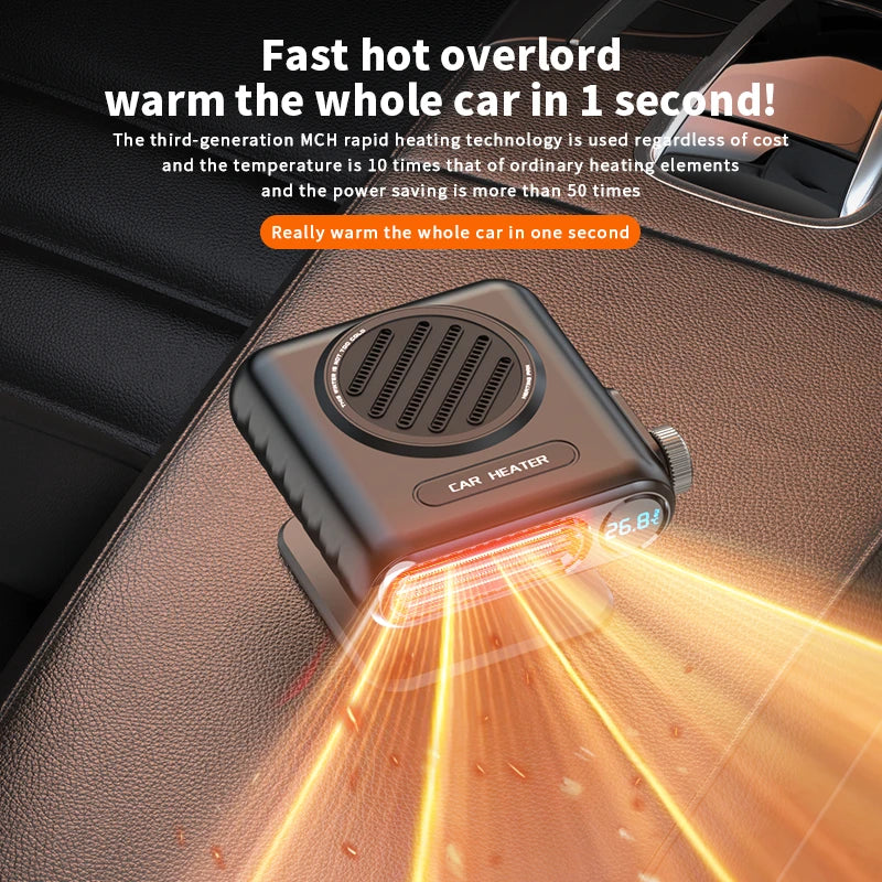 Xiaomi 12V/24V Autós Fűtőventilátor 150W - Digitális Kijelző, Jégtelenítés, Páramentesítés