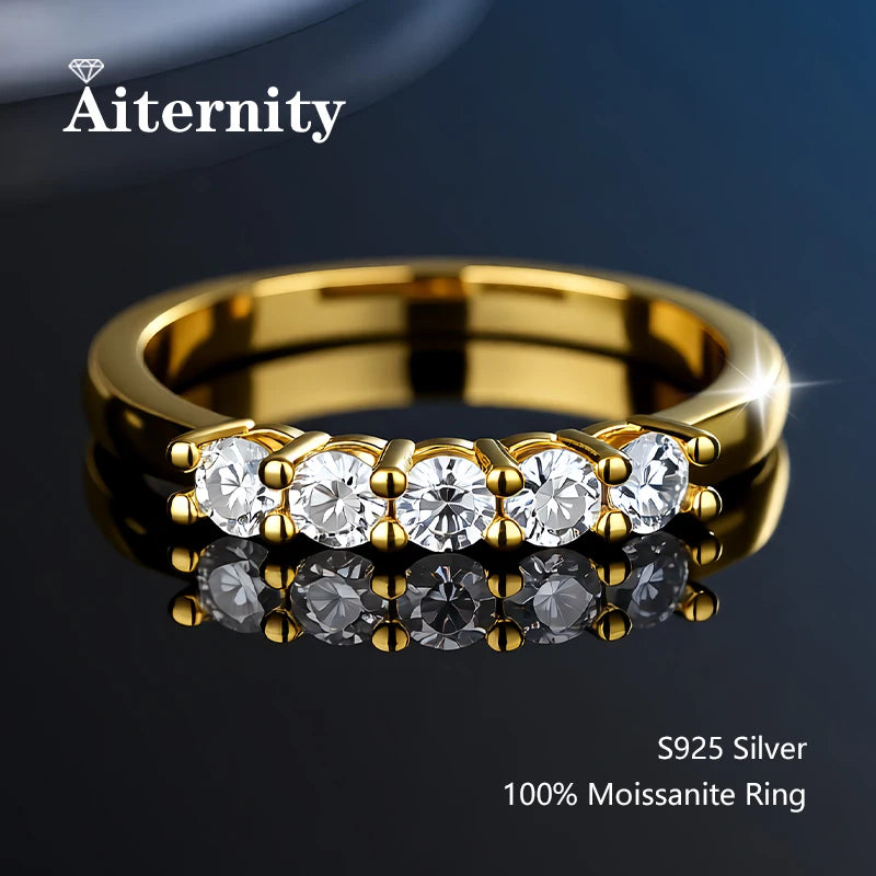 Moissanite Gyűrű 925 Nőknek
