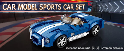 AMAZINGBLOKS 312 Pcs Kék Sport Autó Építő Készlet - Oktató Játék És Asztali Dísz Modell Gyerekeknek
