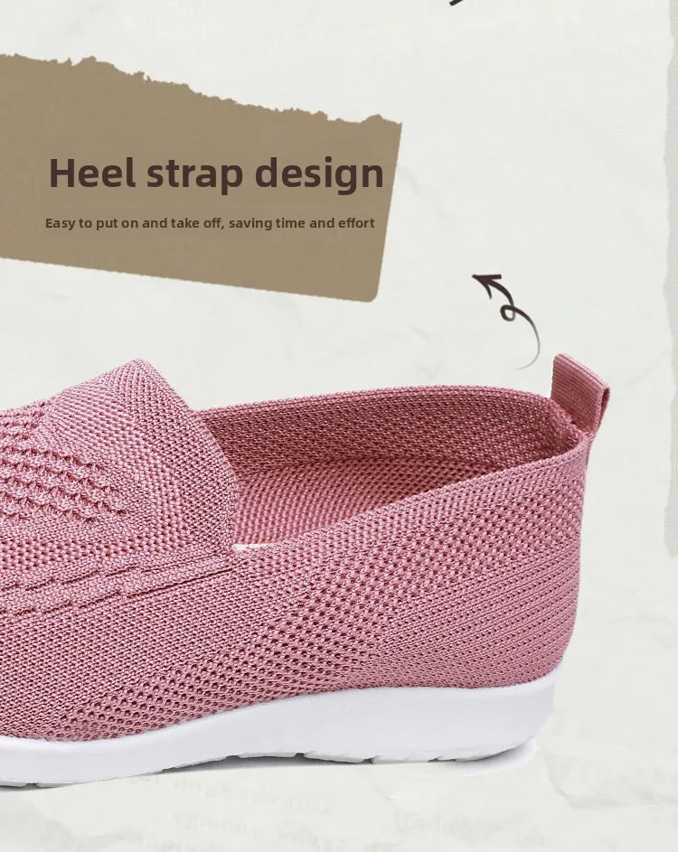 Női Slip-On Cipő - Lélegző Hálós Casual Lapos Cipő Tavaszi-Őszi Szezonra