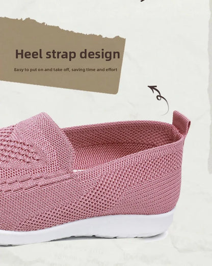 Női Slip-On Cipő - Lélegző Hálós Casual Lapos Cipő Tavaszi-Őszi Szezonra