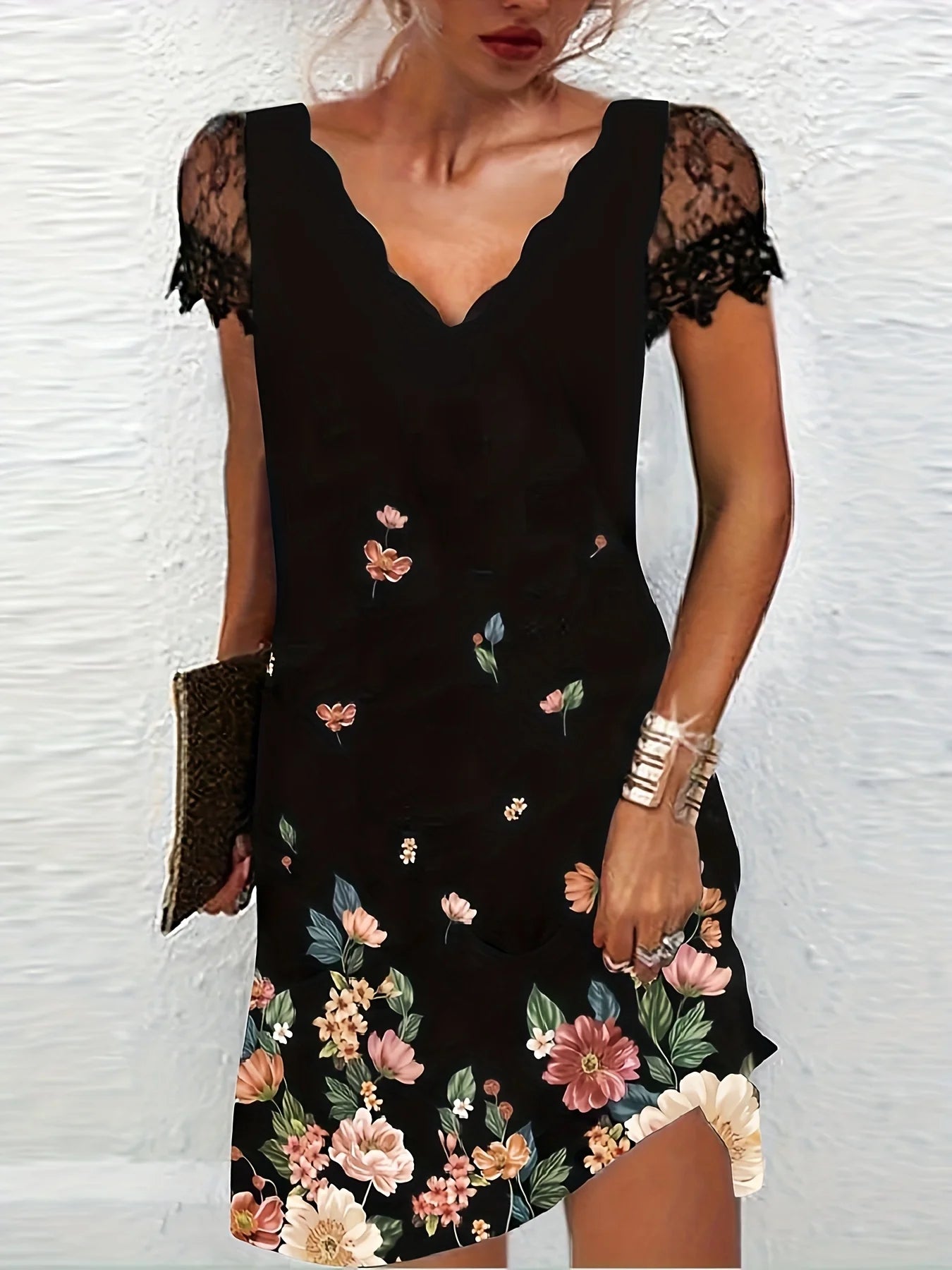 SuitSet Women's Lace V-Neck Dress