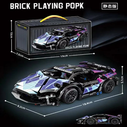 Építő Kocka Autó Verseny Sportos Modell Városi Mechanikus Kis Blokk Puzzle Játék - Kompatibilis Legóval