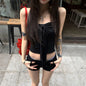 JEYONGZOOCN Damen Crop Top mit Schleife