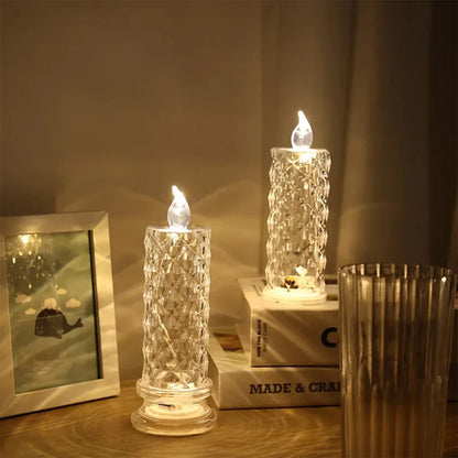Led Gyertya Lángmentes Rózsás