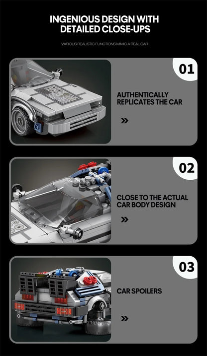 M MENBIS 1 24 Classic Movie Racing Car Építő Kocka Készlet Lego Kompatibilis MOC Modell Gyerekeknek