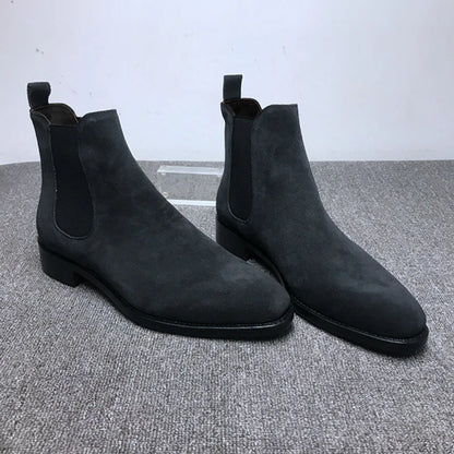 Férfi Designer Chelsea Csizma Luxus Bársony - Prémium Velúr Bőr Bokacsizma