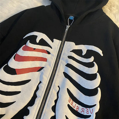 Liva Girl Gótikus Zip Hoodie