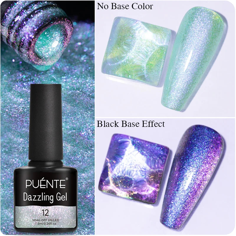 Puente Cat Eye Gel Fényes Kék