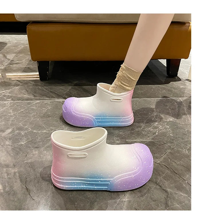Wasserdichte EVA-Gummistiefel für Damen – Gartenarbeitsschuhe mit dicker Sohle, Regenstiefel