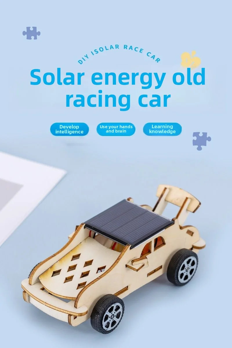 Napenergiás Autó DIY Fa Puzzle