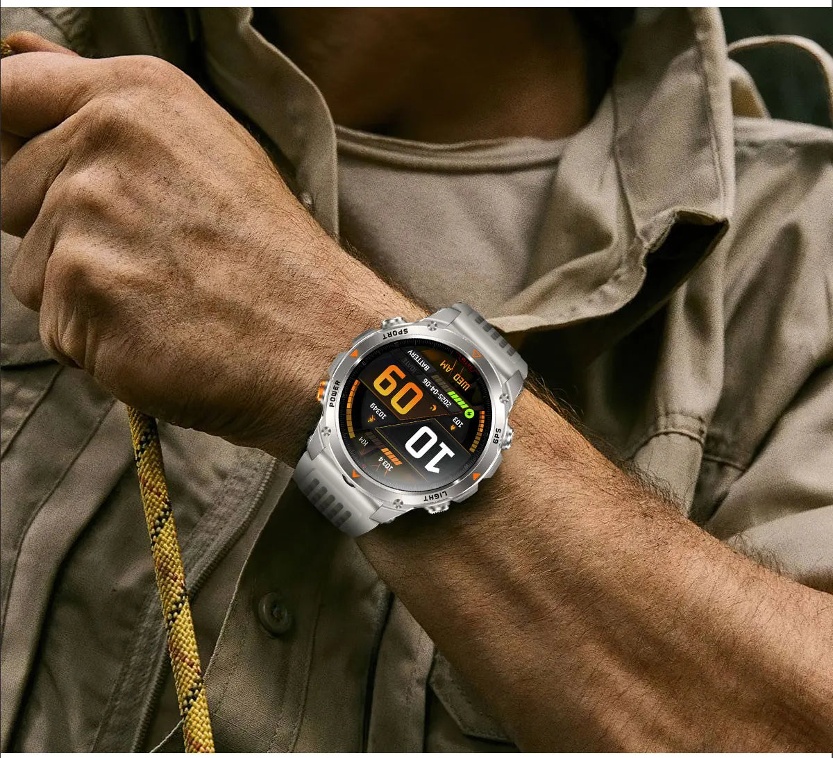 MilTech Katonai Szintű Úszó Okosóra - Beépített GPS Kompassz 30m Vízálló 1,46 Hüvelykes AMOLED