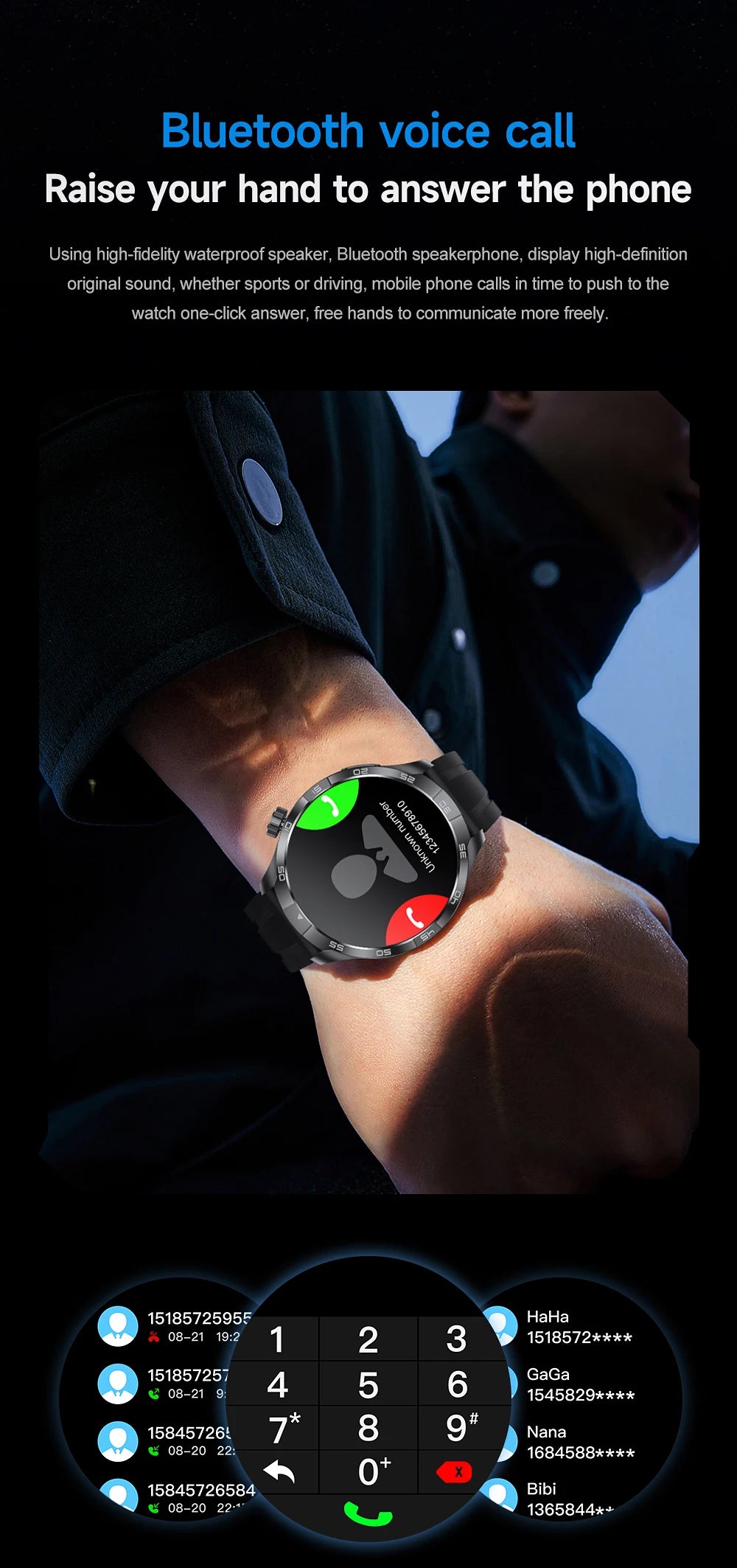 OutdoorTech GPS Sportos Okosóra Férfiaknak - 1,85 Hüvelykes AMOLED Kijelző NFC és HD Hívás IP68 Vízálló