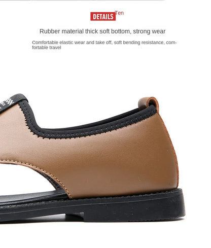Férfi Designer Bőr Szandál - Divatos Nyári Strand Papucs Csúszásmentes