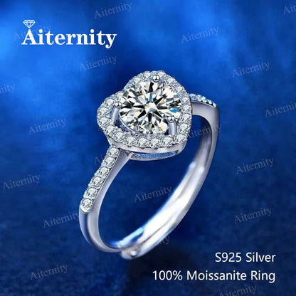 Moissanite Gyűrű Szív D Szín