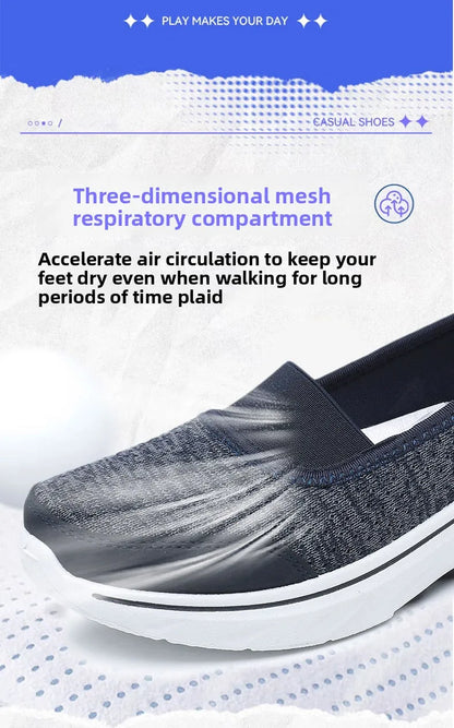 Női Légáteresztő Vulkanizált Cipő Fehér - Divatos Mesh Sneaker Munkacipő